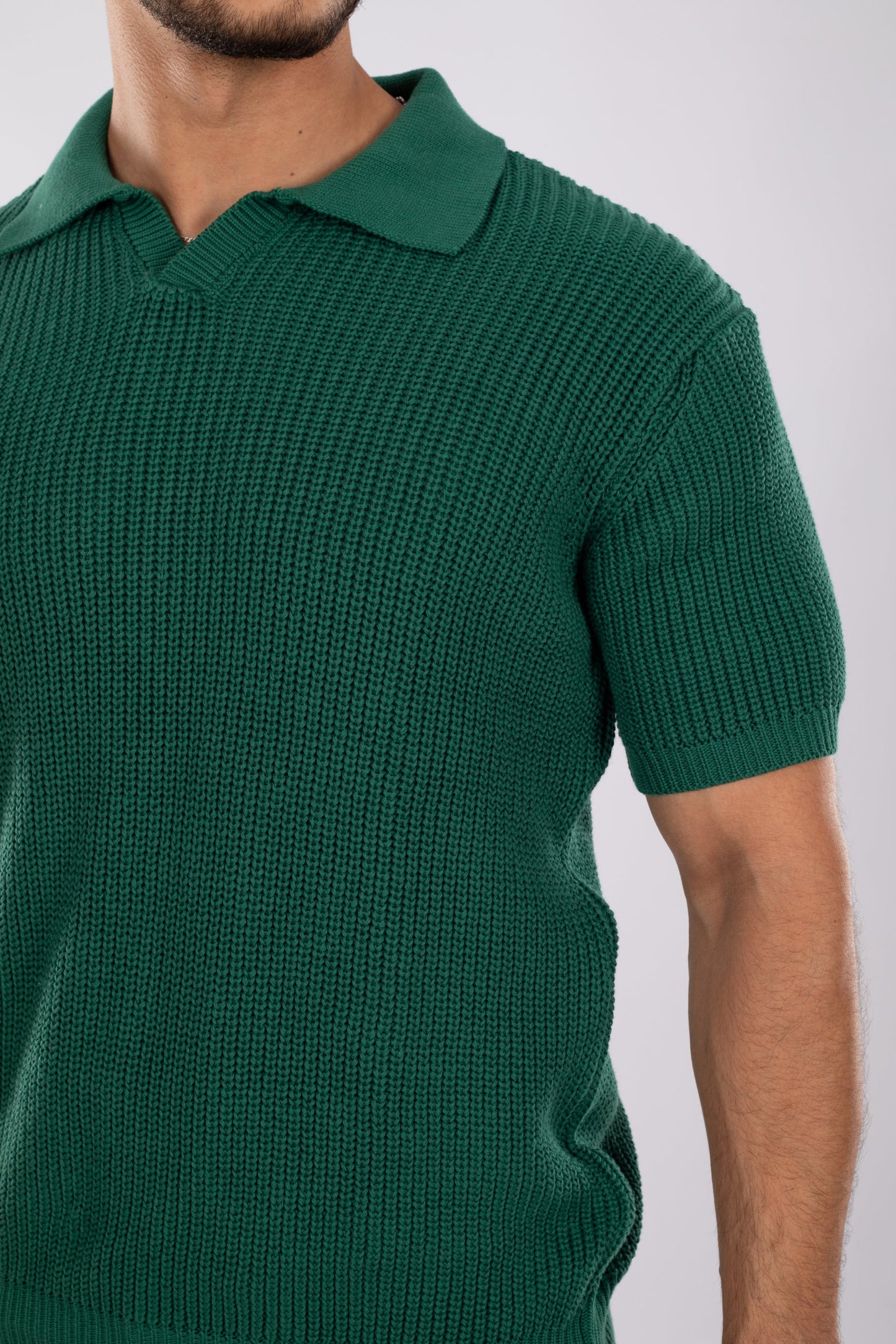 Green Polo Knit T-shirt