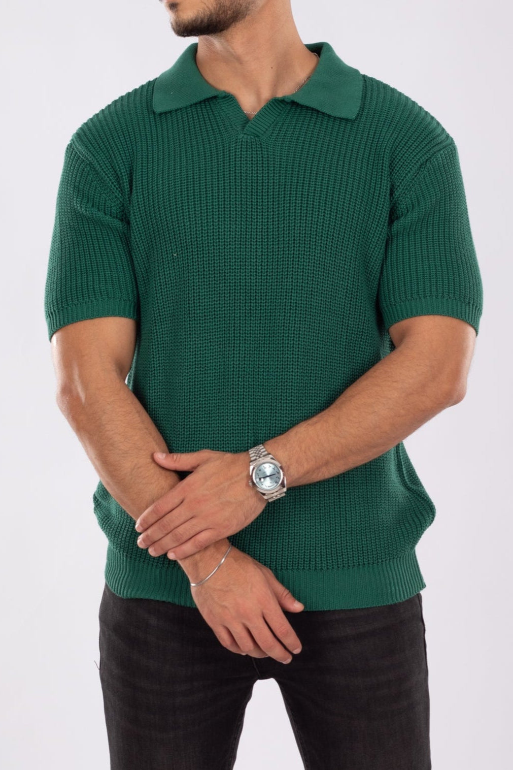 Green Polo Knit T-shirt