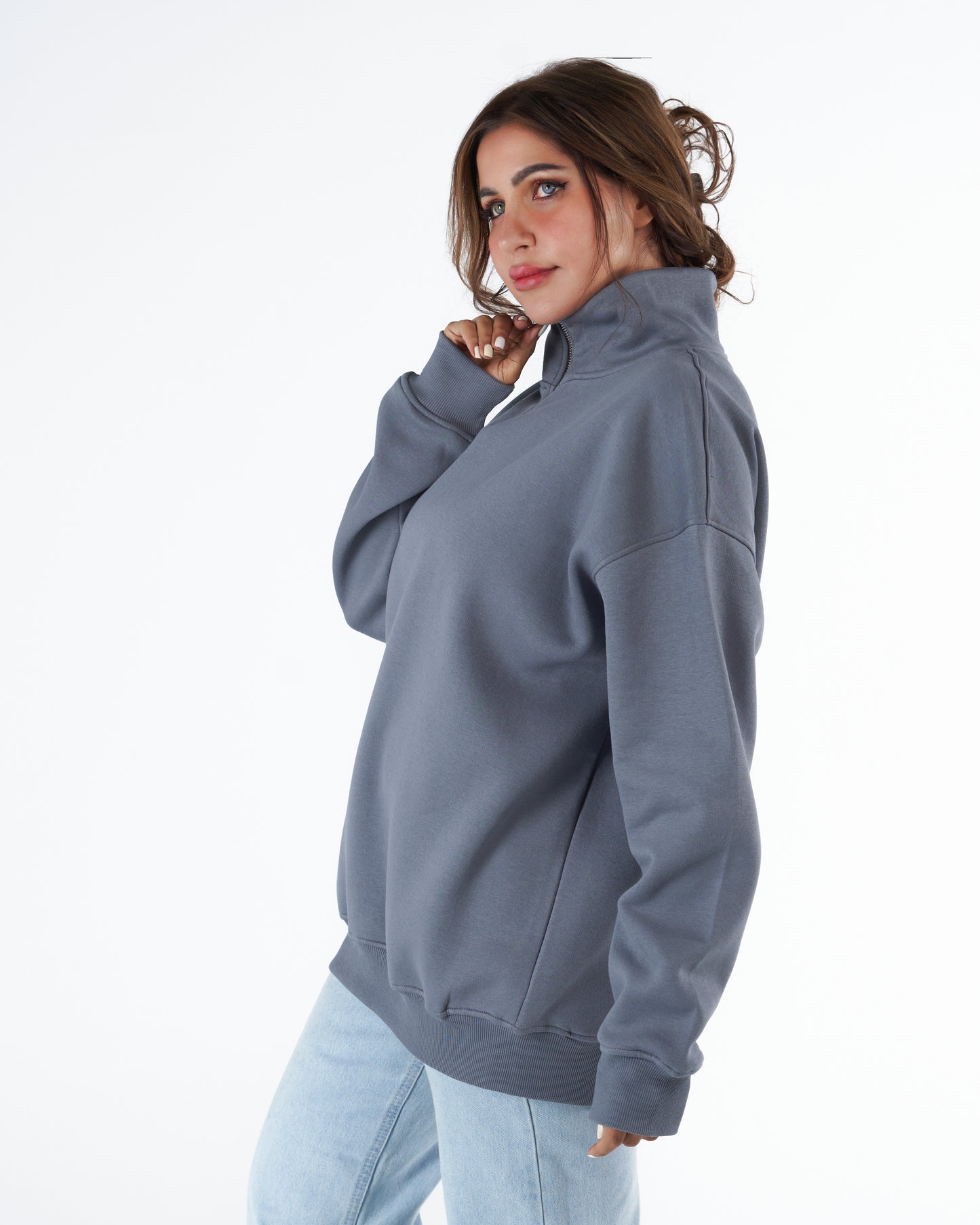 Gray petrol Quarter-Zip Sweatshirt