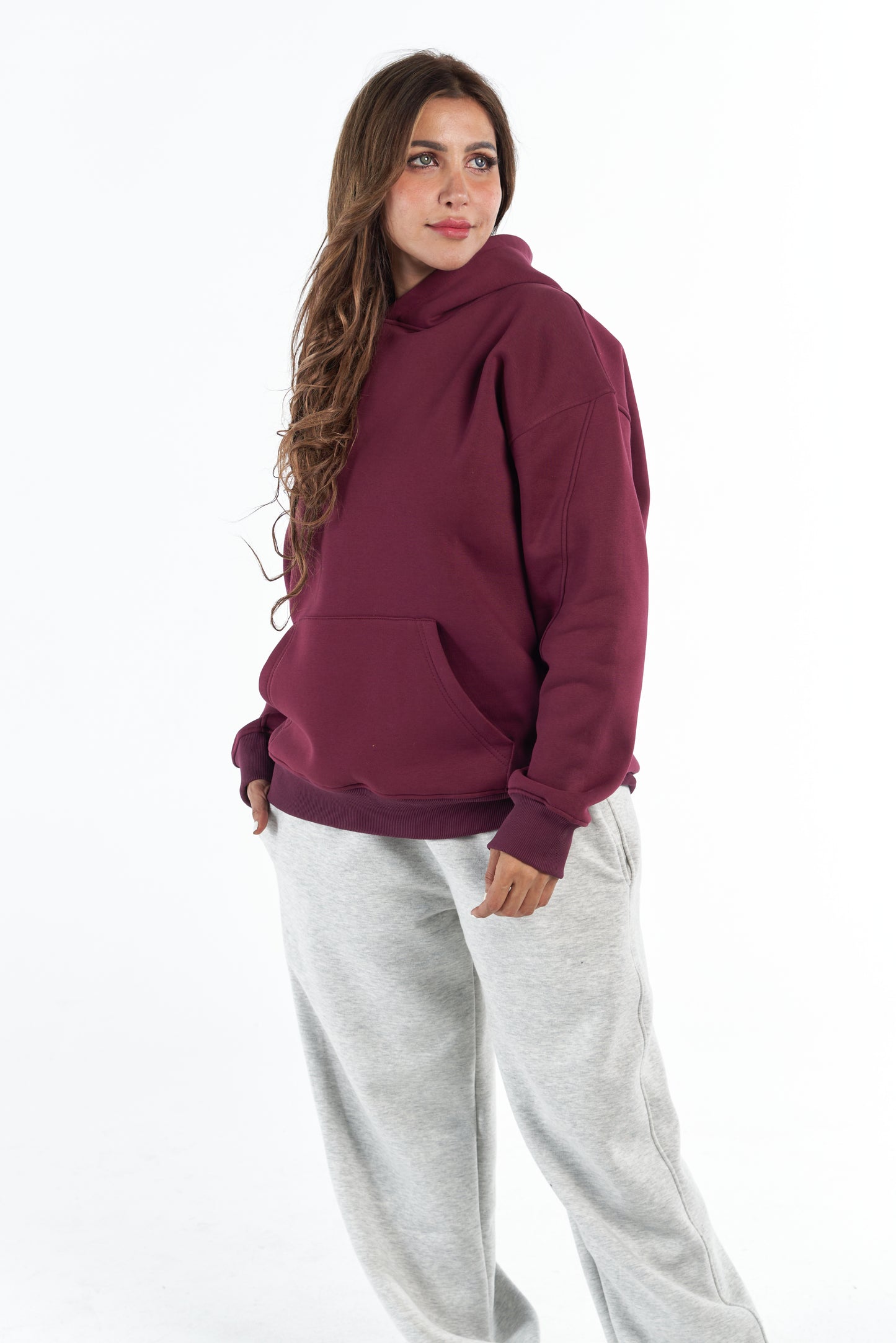 Burgundy Oversized-Hoodie