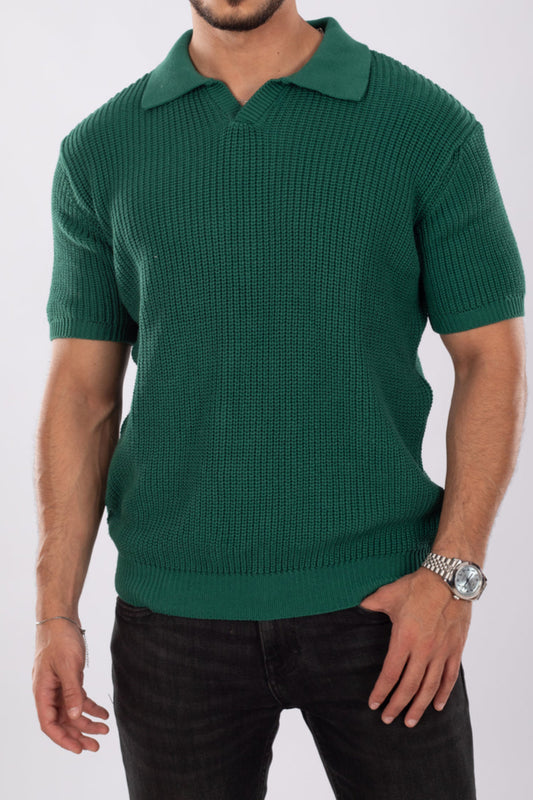 Green Polo Knit T-shirt